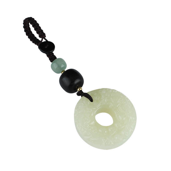 Buddha Stones PiXiu Jade Peace Buckle Abundance Wealth Key Chain - image 13
