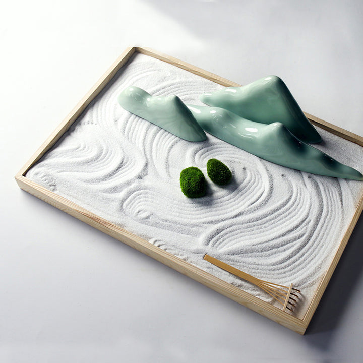 Buddha Stones Rocks Landscape Meditation Enlightenment Zen Garden Decoration - Green - Two Grass - image 20