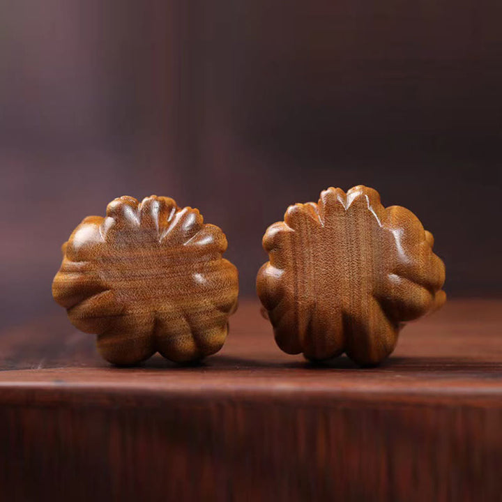 Buddha Stones Mini Nine Tailed Fox Ivory Fruit Sandalwood Green Sandalwood Blessing Decoration - image 14