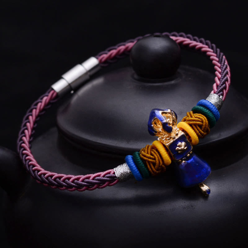 Buddha Stones Tibetan Handmade Dorje Vajra Strength Eight Threads String Bracelet - image 1