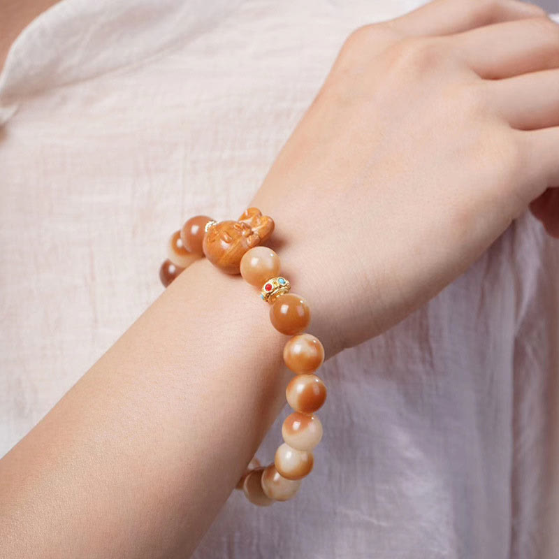 Buddha Stones Natural Bodhi Seed Lovely Rabbit Peace Bracelet - image 3