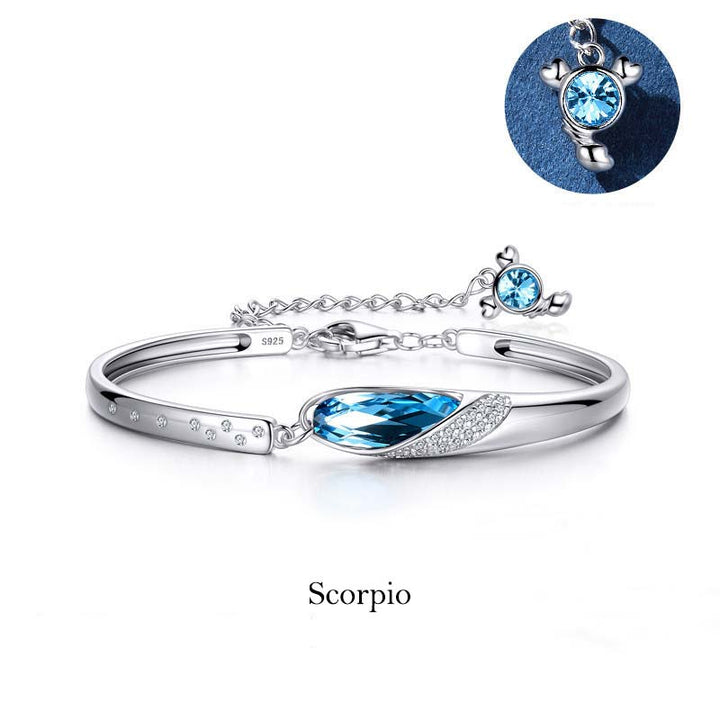 Buddha Stones 925 Silver Plated Copper 12 Constellations of the Zodiac Charm Bracelet - image 15