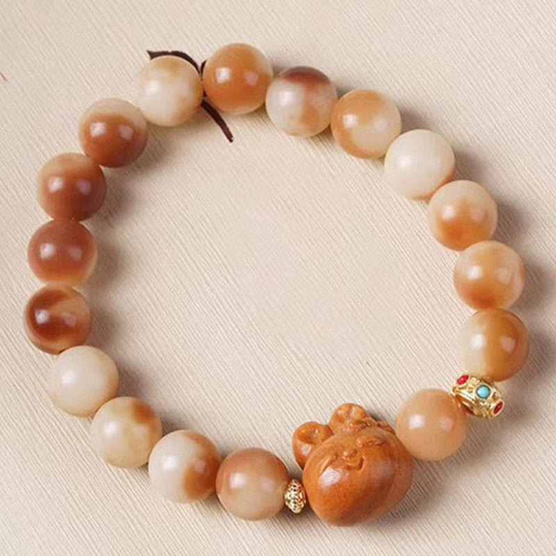 Buddha Stones Natural Bodhi Seed Lovely Rabbit Peace Bracelet - image 2
