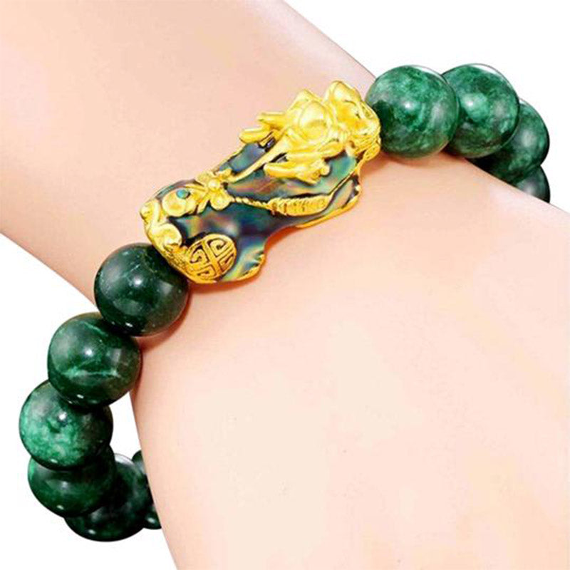 Buddha Stones "Sending Blessings of Wealth and Peace" PiXiu Jade Bracelet Includes Gift Message Card - image 14