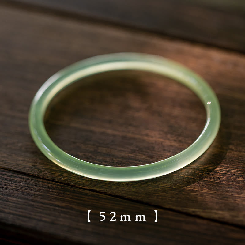 Buddha Stones Natural Green Chalcedony Strength Courage Cuff Bangle Bracelet - 52mm - image 1