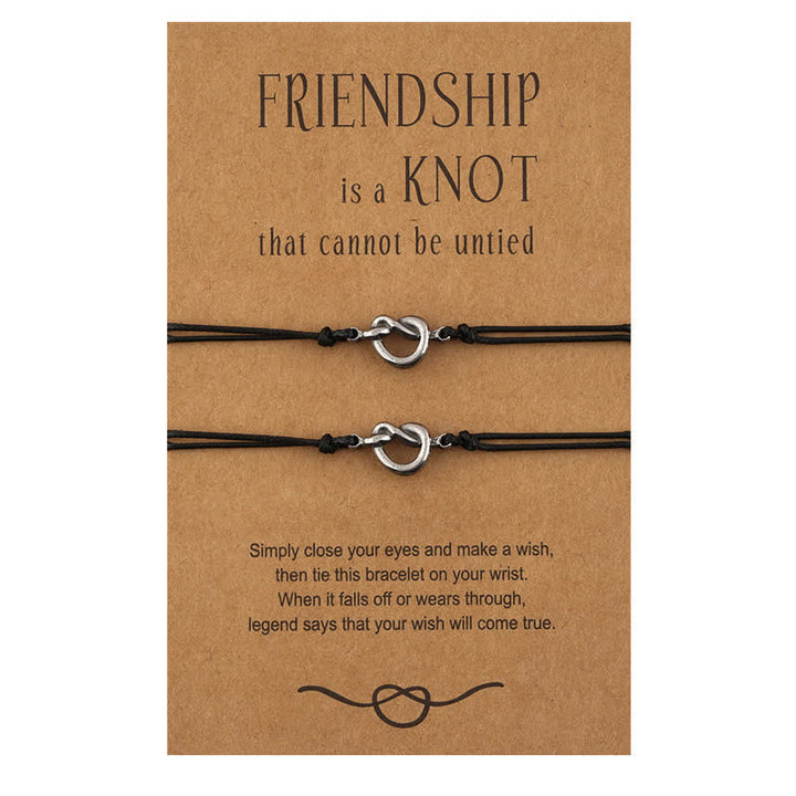 Buddha Stones Friendship Best Friend Gift String Bracelet - Black - 2Pcs - image 8