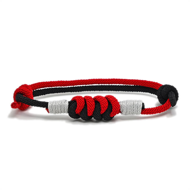 Buddha Stones Simple Design King Kong Knot Strength Braid String Bracelet - Red&Black(Bracelet Size 15-25cm) - image 20