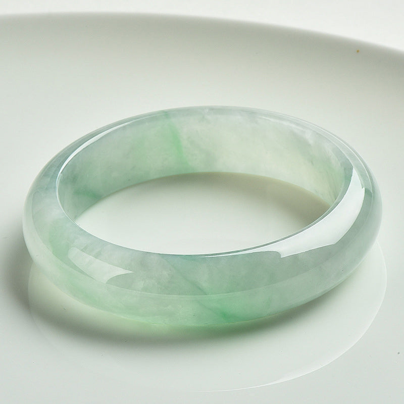 Buddha Stones  Natural Jade Prosperity Wealth Luck Bangle Bracelet - 63-64mm - image 0