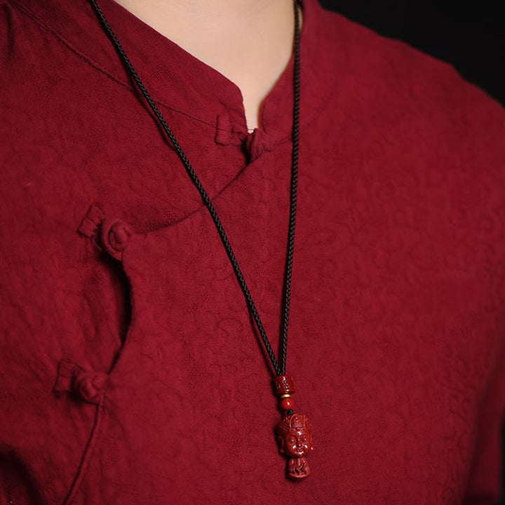 Buddha Stones Chinese Zodiac Natal Buddha Natural Cinnabar Amulet Keep Away Evil Spirits Necklace Pendant - image 14