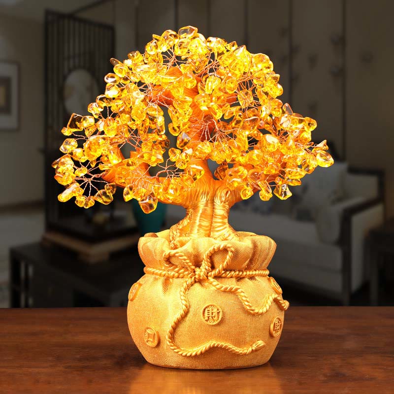 Buddha Stones Natural Citrine Money Tree Gemstone Ornament - Feng Shui for Prosperity - Medium Citrine Tree - image 7