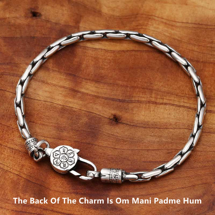 Buddha Stones Tibetan Double Dorje Om Mani Padme Hum Buddha Swastika Vajra Strength Bracelet - image 5