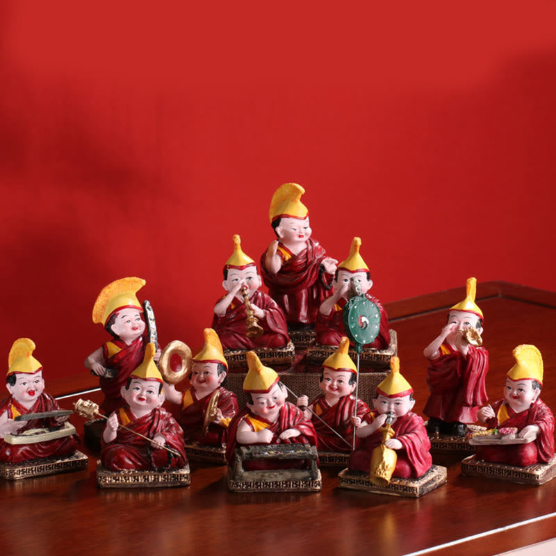 Buddha Stones Hand Painted Tibetan Lama Figures Carved Creative Home Office Car Decoration Ornament - image 19