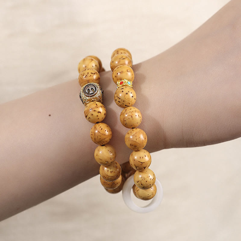 Buddha Stones Tibetan Natural Purple Gold Rat Bodhi Seed Wealth Double Wrap Bracelet - image 10
