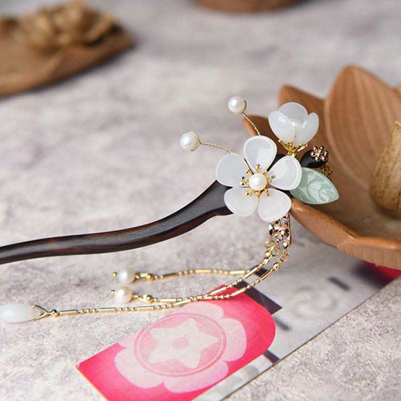 Buddha Stones Ebony Flower Protection Blessing Hairpin Decorations - image 4