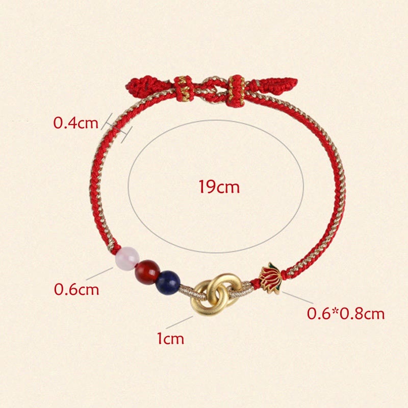 Buddha Stones 925 Sterling Silver Double Peace Buckle Lotus Auspicious Bracelet - image 11