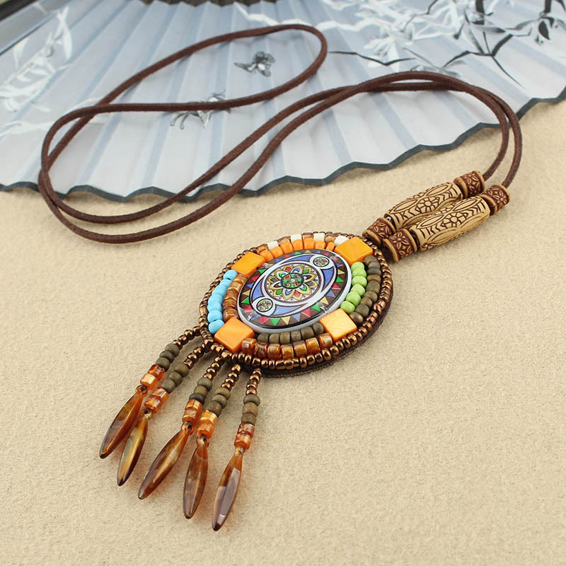 Buddha Stones Mandala Pattern Beads Creativity Necklace Pendant - Mandala - image 4