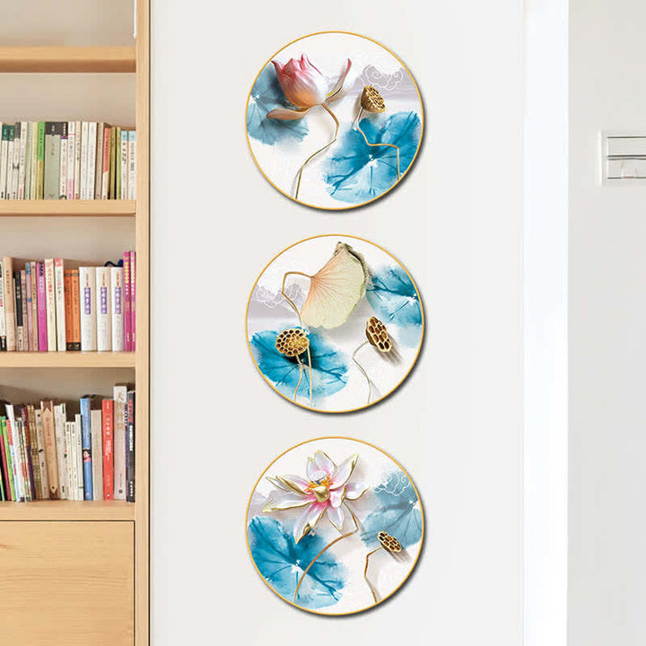 3Pcs Lotus Flower Meditation Enlightenment Wall Art Stickers - image 3