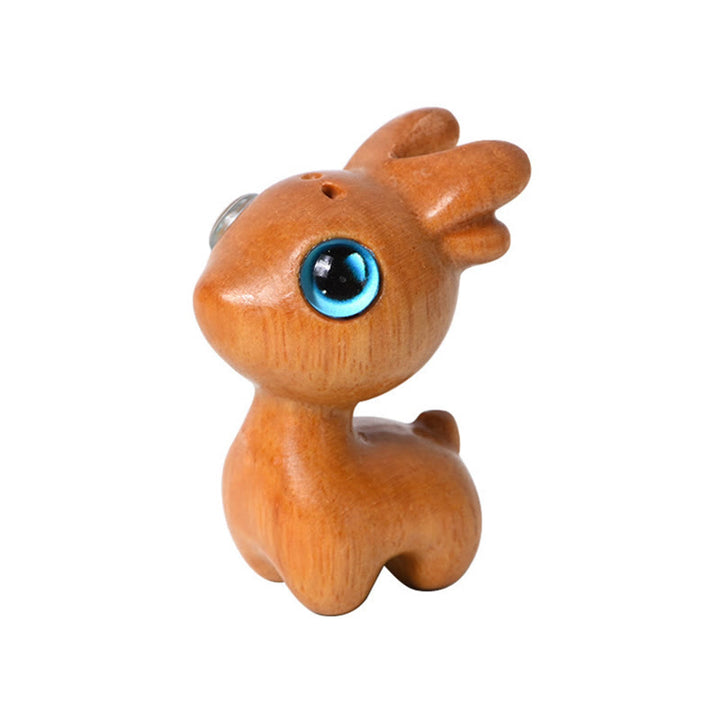 Buddha Stones Small Leaf Red Sandalwood Ebony Wood Sandalwood Green Sandalwood Lucky Mini Deer Protection Decoration - image 6