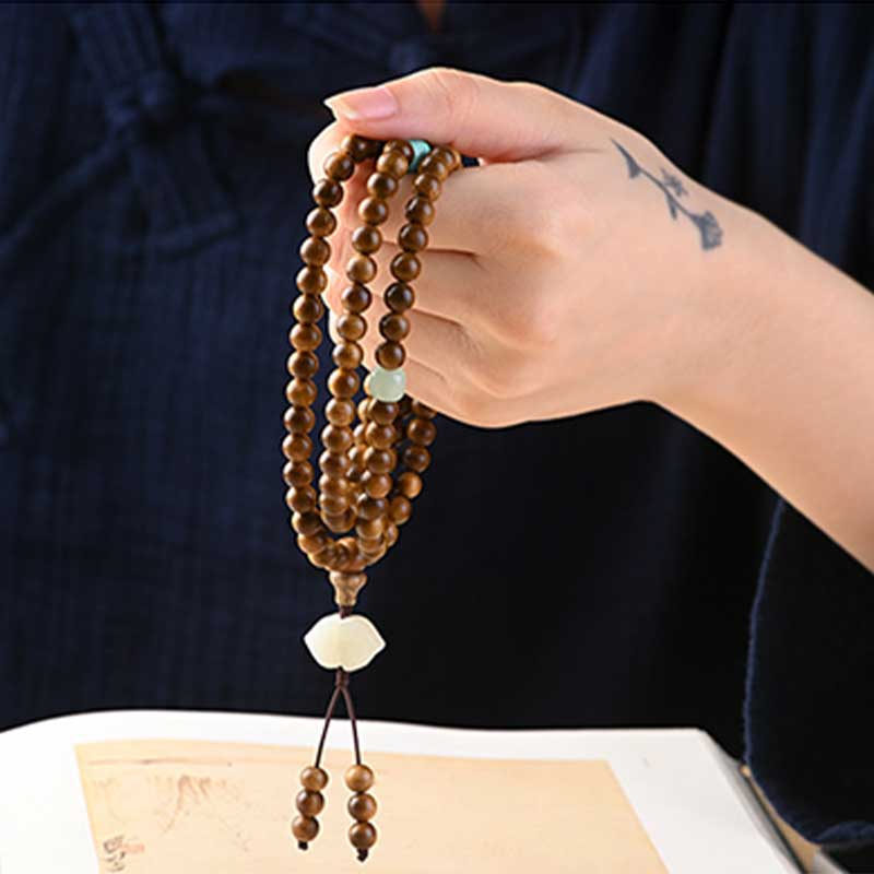Buddha Stones Tibetan Rosewood Protection Calm Bracelet Mala - image 4