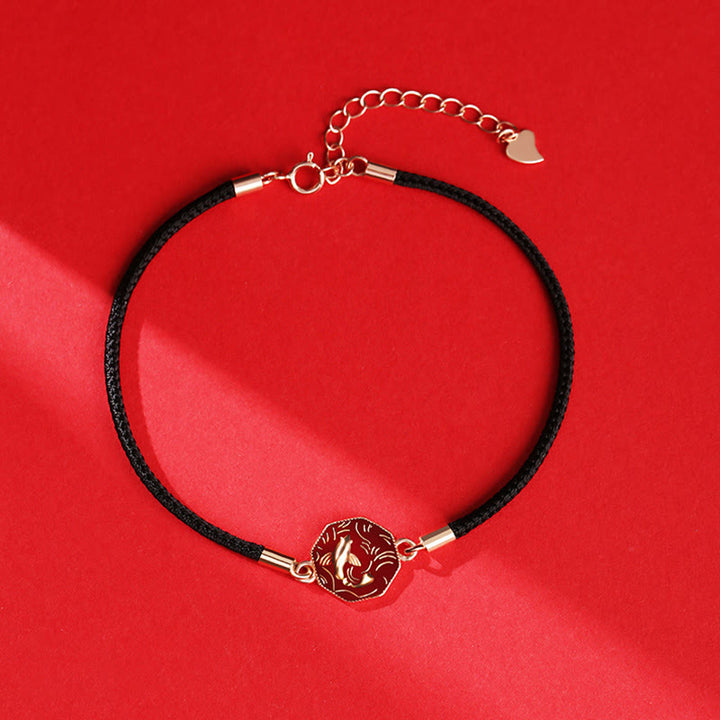 Buddha Stones 925 Sterling Silver Luck Koi Fish Color Change Wealth Handcrafted Braided Bracelet - Black Rope Bracelet(Wrist Circumference 14-16cm) - image 12