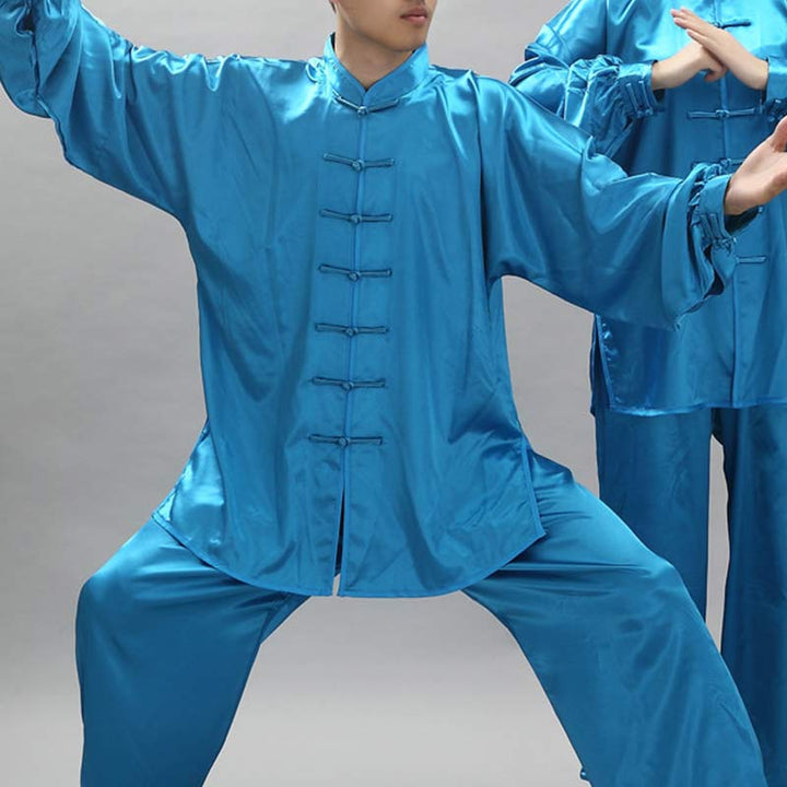 Buddha Stones Simple Pattern Meditation Prayer Spiritual Zen Tai Chi Qigong Practice Unisex Clothing Set - Blue - 2XL-FIT FOR US/UK/AU/EU-XL - image 23