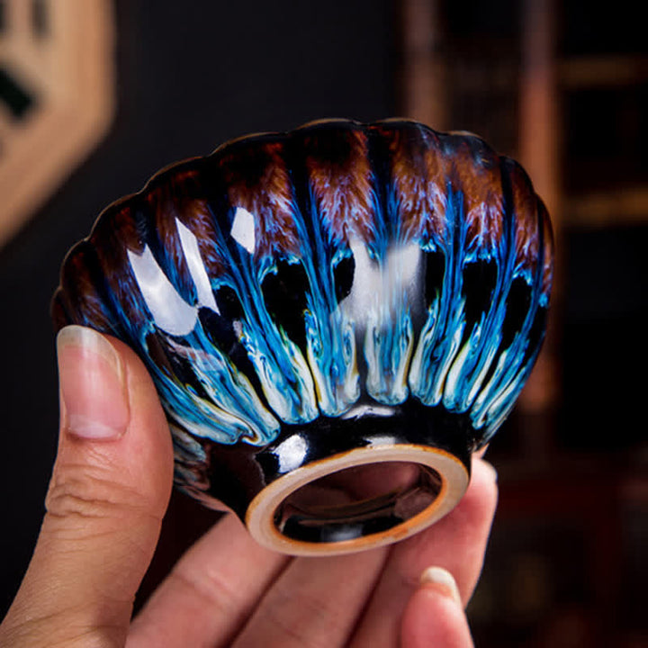 Buddha Stones Lotus Goldfish Auspicious Dragon Phoenix Ceramic Teacup Inlaid Tea Cups 130ml - image 17