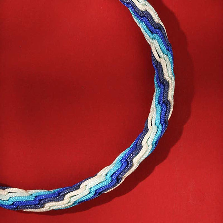 Buddha Stones 925 Sterling Silver Handmade Gourd Blessing String Reincarnation Knot Bracelet - image 8