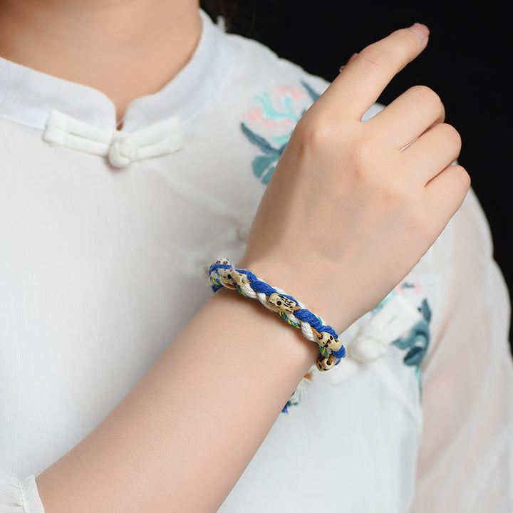 Buddha Stones Tibetan Zakiram Goddess of Wealth Bead Engraved Handmade Luck Bracelet - image 15