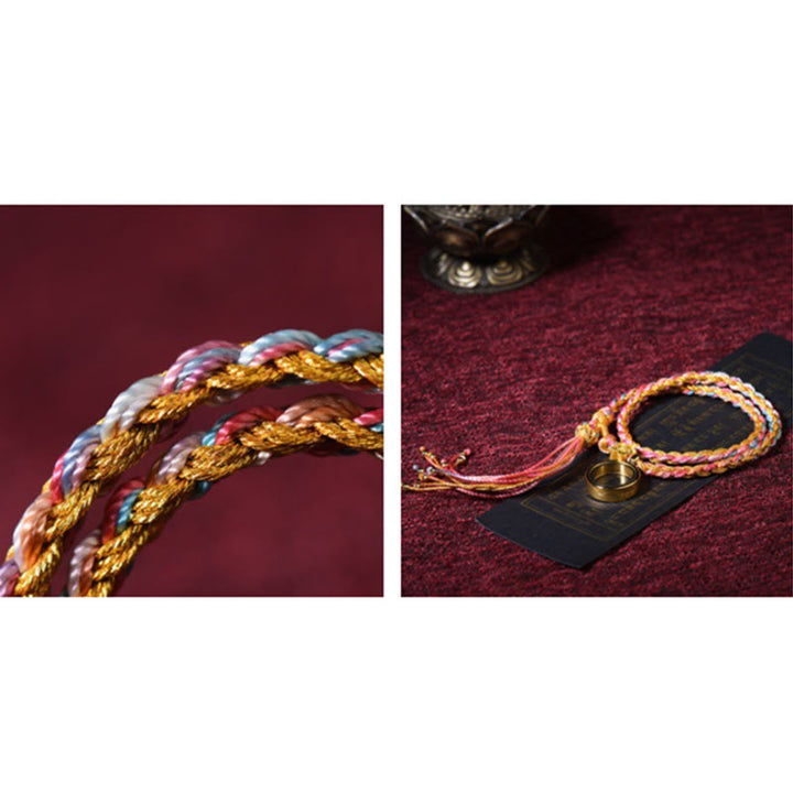 Buddha Stones Tibetan Handmade Luck Colorful String Single Double Wrap Braided Bracelet - image 4