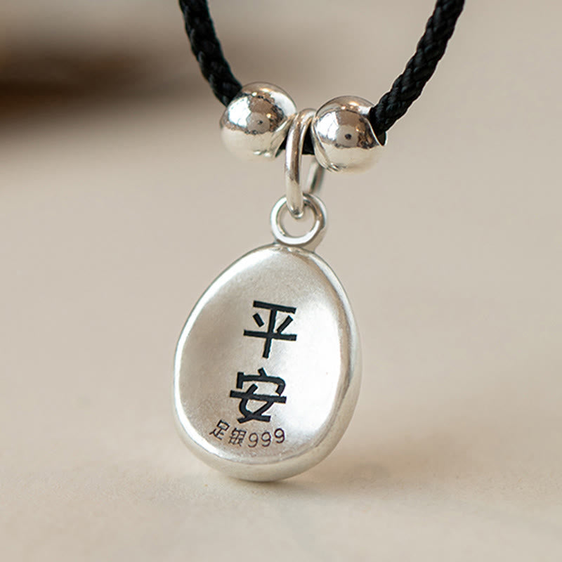 Buddha Stones 999 Sterling Silver Peace And Joy Fu Character Luck Fortune 925 Sterling Silver Chain Necklace Pendant - image 19
