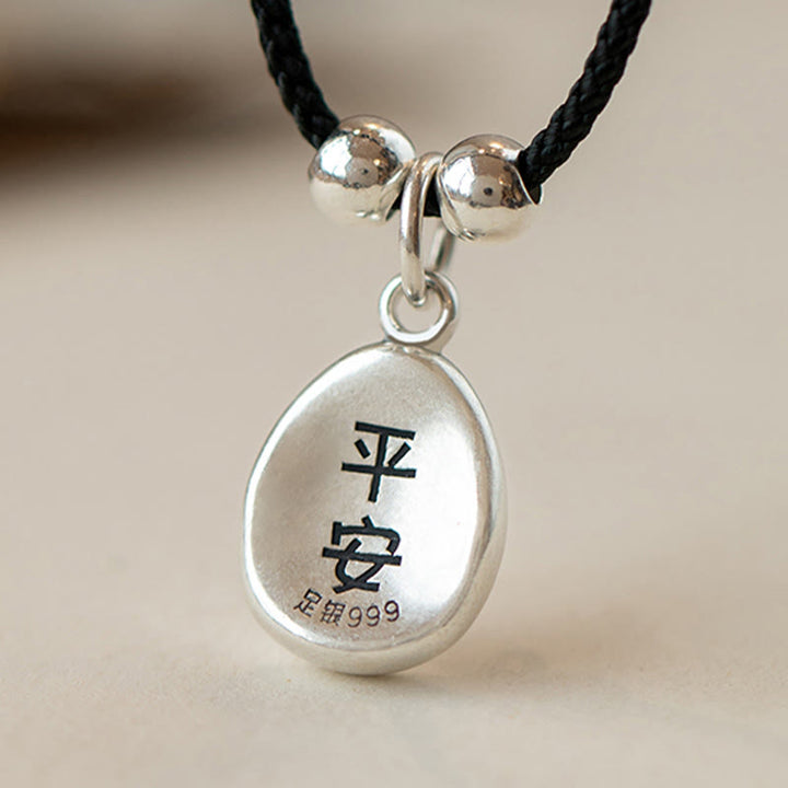 Buddha Stones 999 Sterling Silver Peace And Joy Fu Character Luck Fortune 925 Sterling Silver Chain Necklace Pendant - image 19