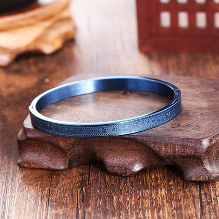 Buddha Stones Titanium Steel Blessing Bracelet Bangle - image 3