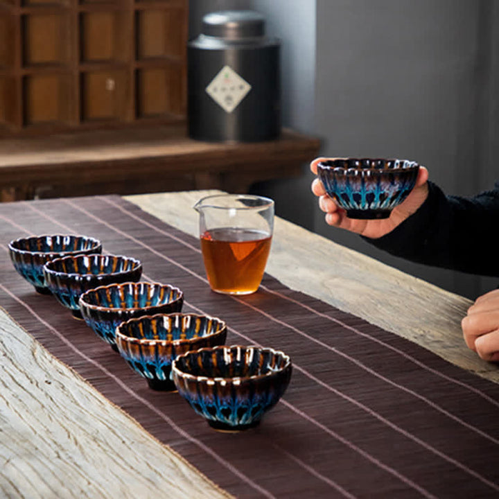Buddha Stones Lotus Goldfish Auspicious Dragon Phoenix Ceramic Teacup Inlaid Tea Cups 130ml - image 3