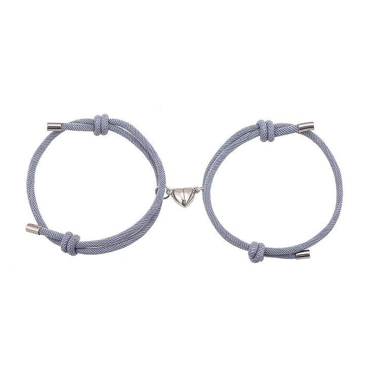 2Pcs Love Magnetic Couple String Strength Bracelet - Gray - image 22