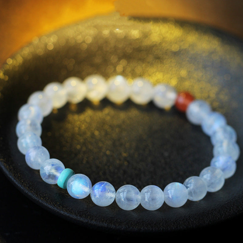 Buddha Stones Moonstone Calm Healing Positive Bracelet - Moonstone - image 0