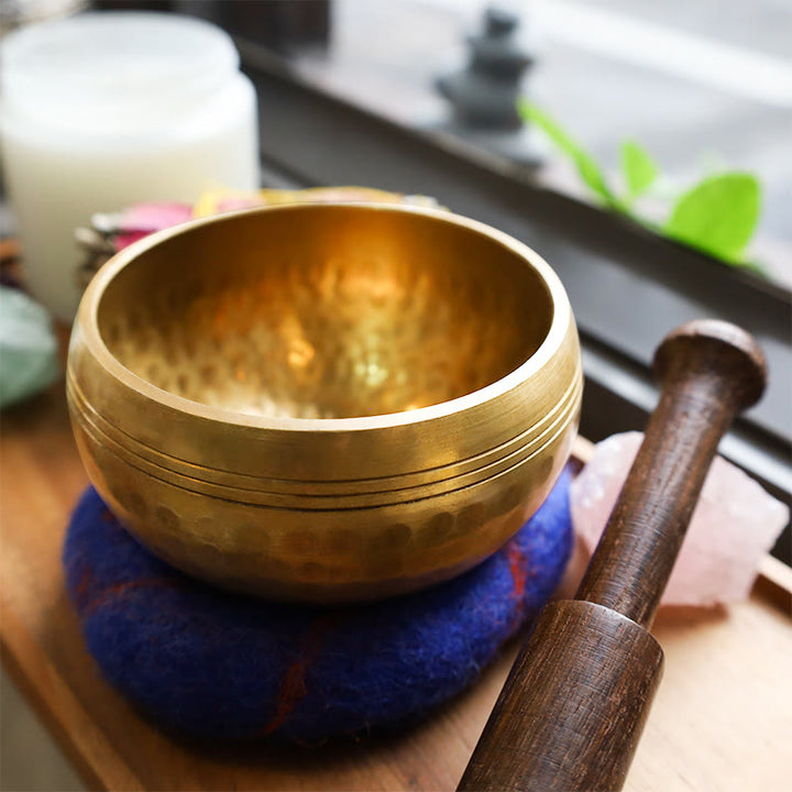 Tibetan Meditation Sound Bowl Handcrafted for Healing and Mindfulness Singing Bowl Set - image 0