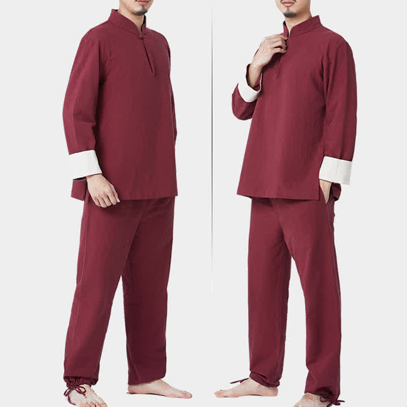 Buddha Stones Spiritual Zen Meditation Yoga Prayer Practice Cotton Linen Clothing Men's Set - image 3