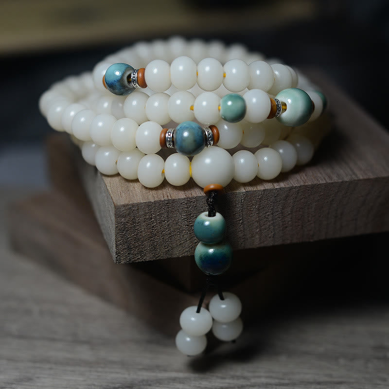 Buddha Stones 108 Mala Beads Bodhi Seed Keep Away Evil Spirits Calm Bracelet - image 4