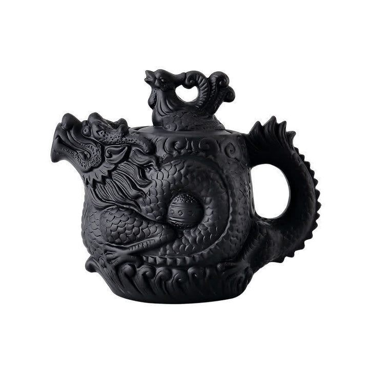 Vintage Dragon Phoenix Ceramic Teapot - image 6