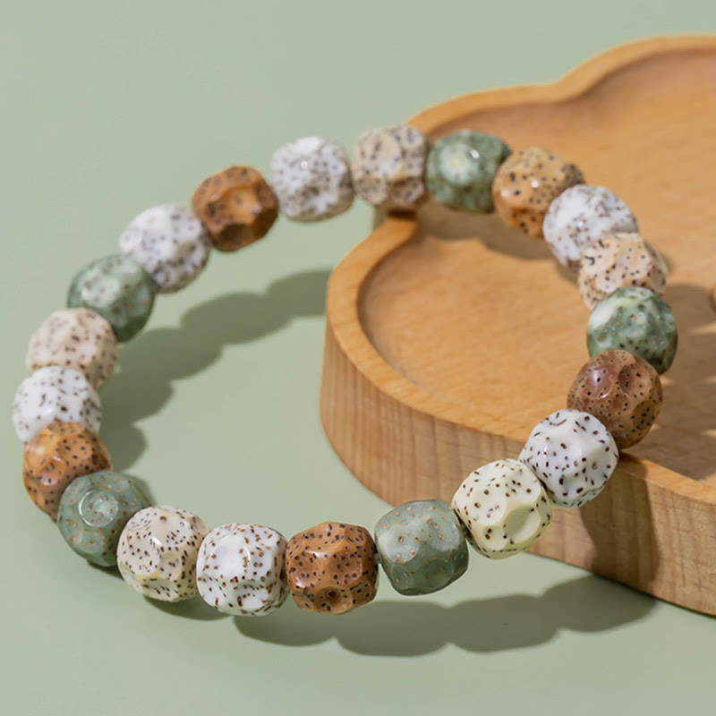 Buddha Stones Natural Colorful Bodhi Seed Auspiciousness Wealth Bracelet - image 3