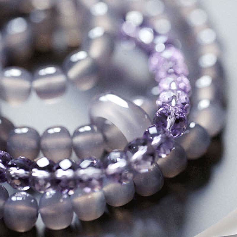 Buddha Stones Natural Amethyst Crystal Meditation Healing Bracelet - image 15