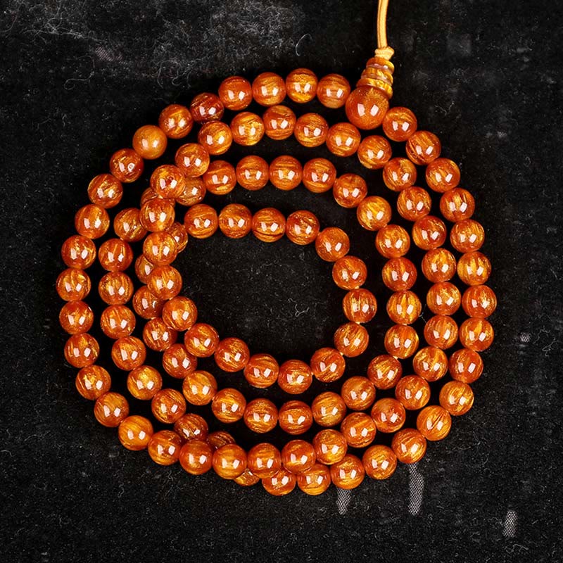 Buddha Stones Golden Sea Willow Success Positive Bracelet Mala - 8*108mm - image 15