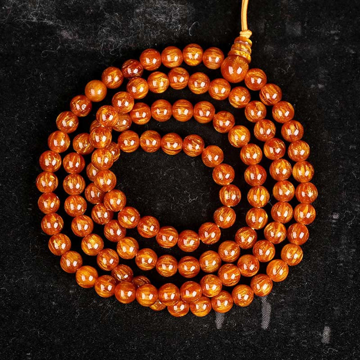 Buddha Stones Golden Sea Willow Success Positive Bracelet Mala - 8*108mm - image 15