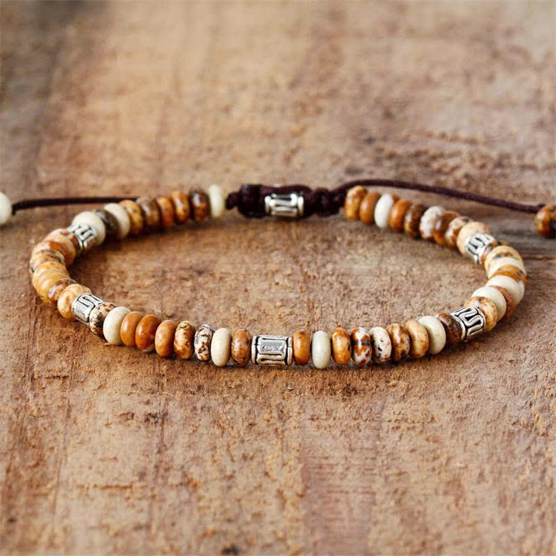 Buddha Stones Picture Jasper Positive Beads String Bracelet - image 2