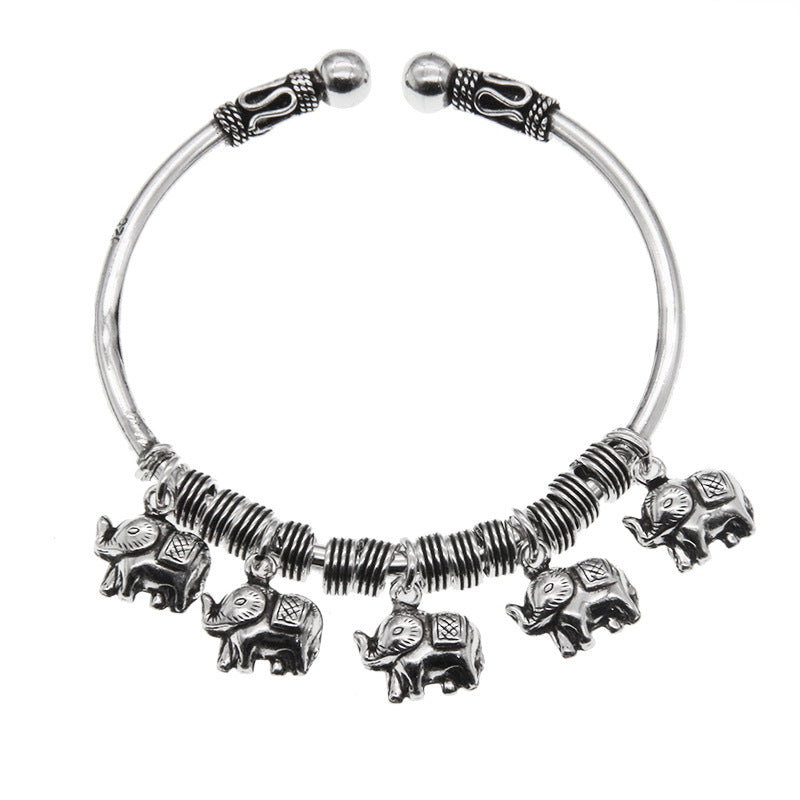 Buddha Stones 925 Sterling Silver Elephant Strength Bracelet Bangle - image 10