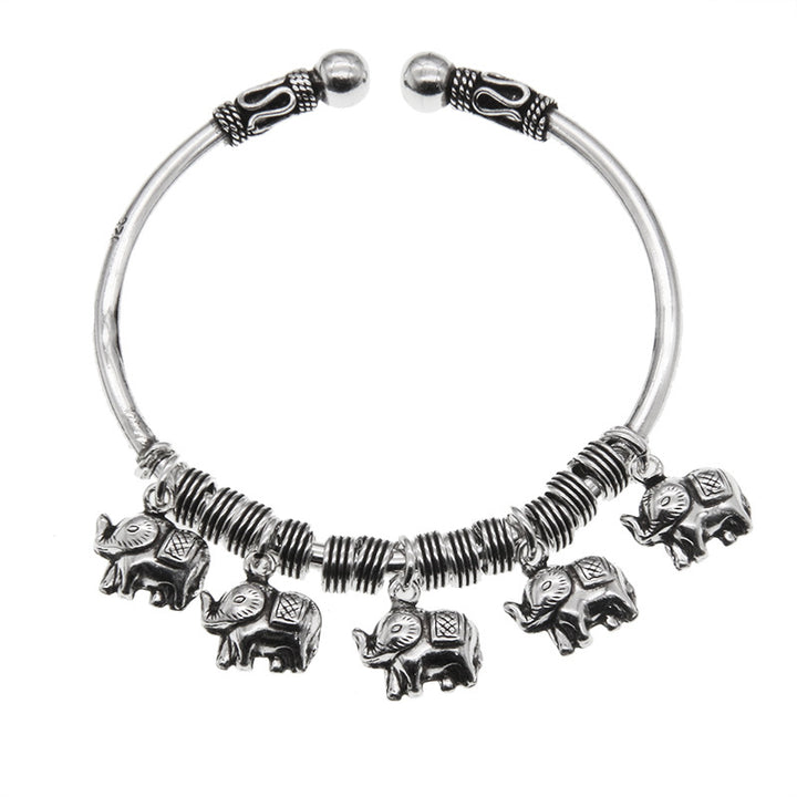 Buddha Stones 925 Sterling Silver Elephant Strength Bracelet Bangle - image 10