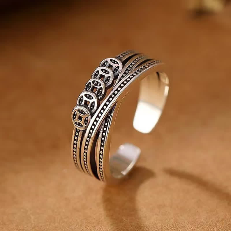 Buddha Stones Copper Coin Wealth Luck Ring - Copper Coin - image 0