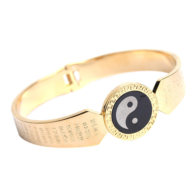 Buddha Stones Yin Yang Lotus Om Mani Padme Hum Mantra Titanium Steel Harmony Bracelet Bangle - image 9