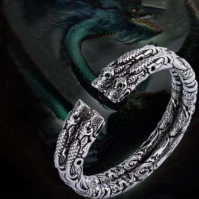 Buddha Stones Dragon Auspicious Clouds Luck Protection Bracelet Adjustable Bangle - image 6