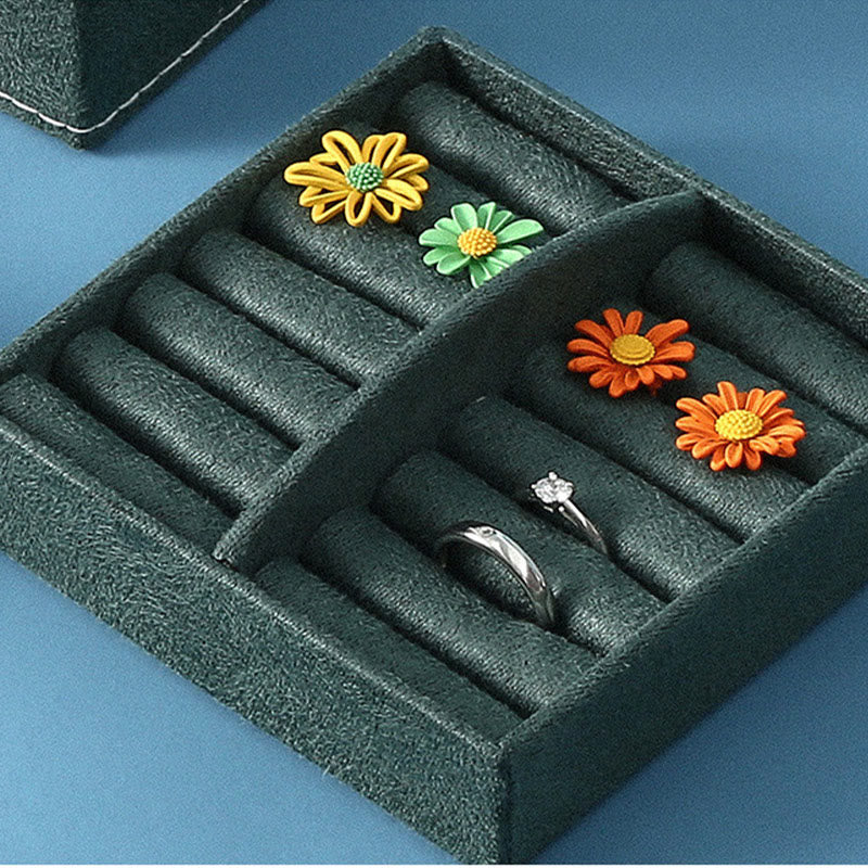 Buddha Stones Jewelry Box Organizer Three-Layer Jewelry Storage Box Flannel Gift Box - image 4
